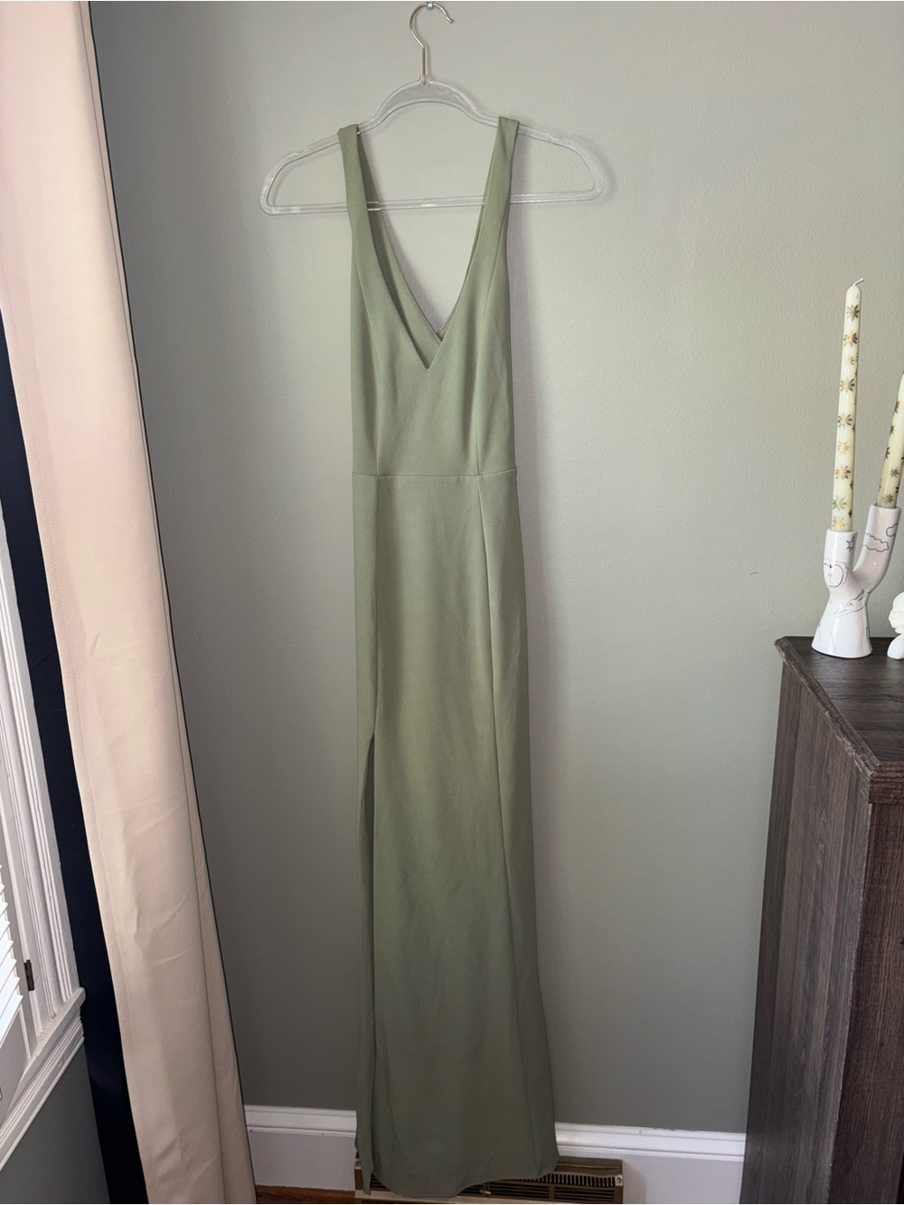Show Me Your MuMu Olive Green V-Neck Maxi Dress